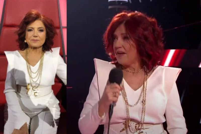 Urszula Dudziak jeszcze w trakcie programu miała na sobie złoty symbol błyskawicy