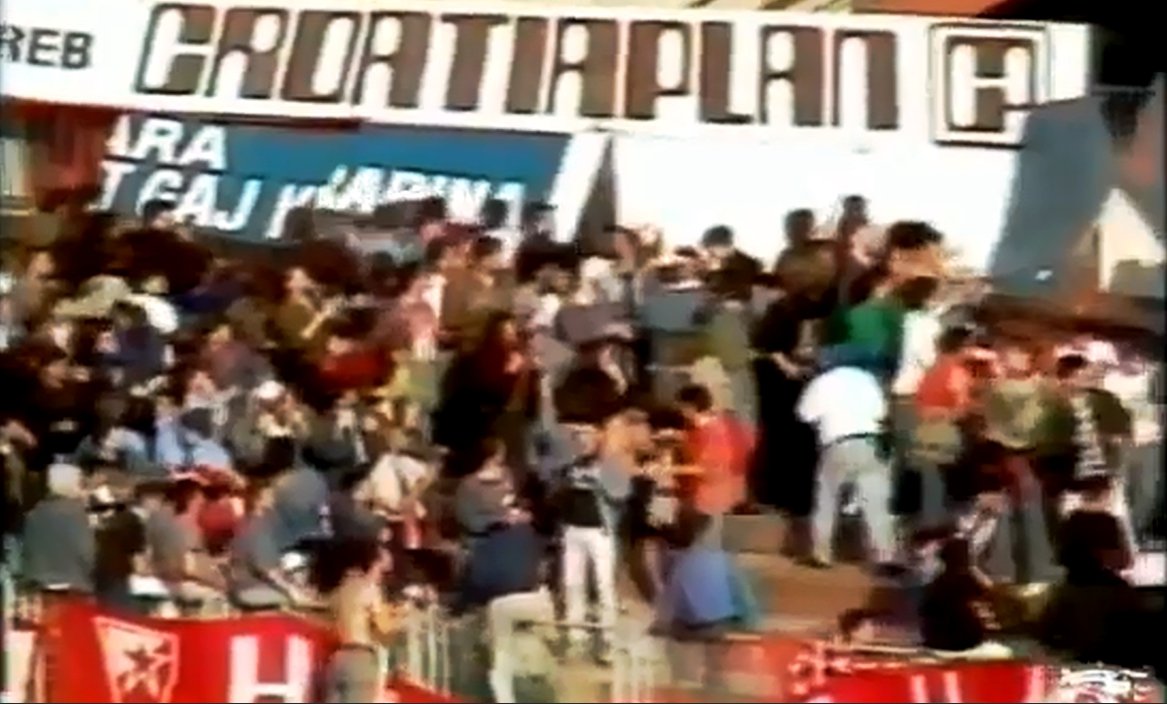 Stopklatka meczu Dinamo Zagreb - Crvena Zvezda 13.04.1990