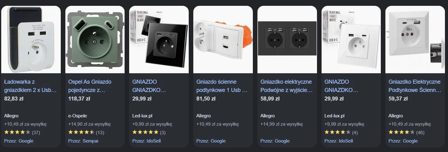 Gniazdka z USB