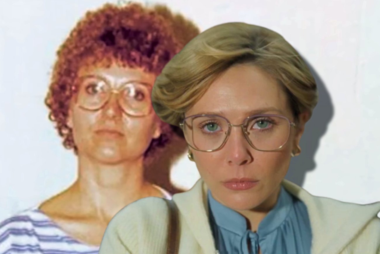 Prawdziwa Candy Montgomery (lewo) i Elizabeth Olsen w roli Candy w serialu "Miłość i śmierć".