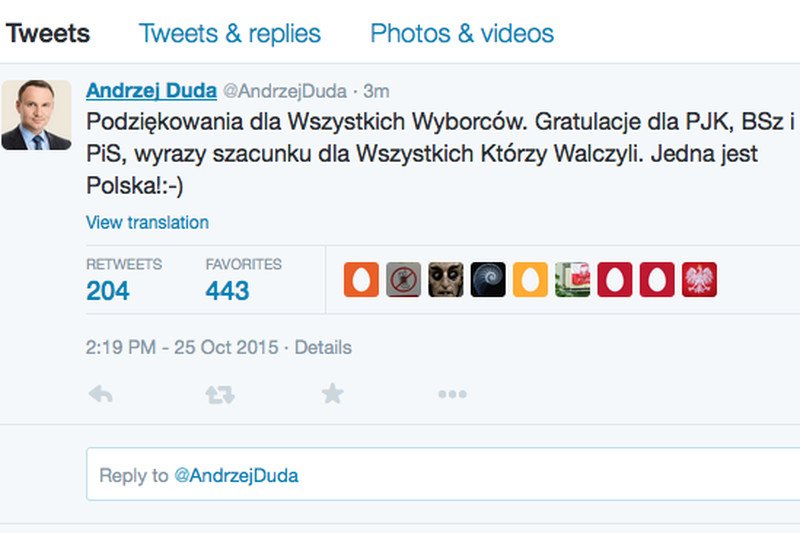 Prezydent Duda o wynikach wyborów.