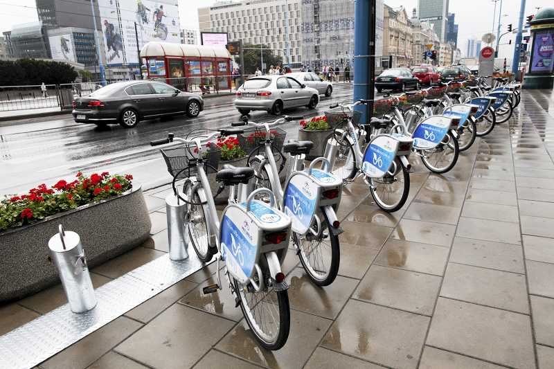 Jedna ze stacji rowerów miejskich
