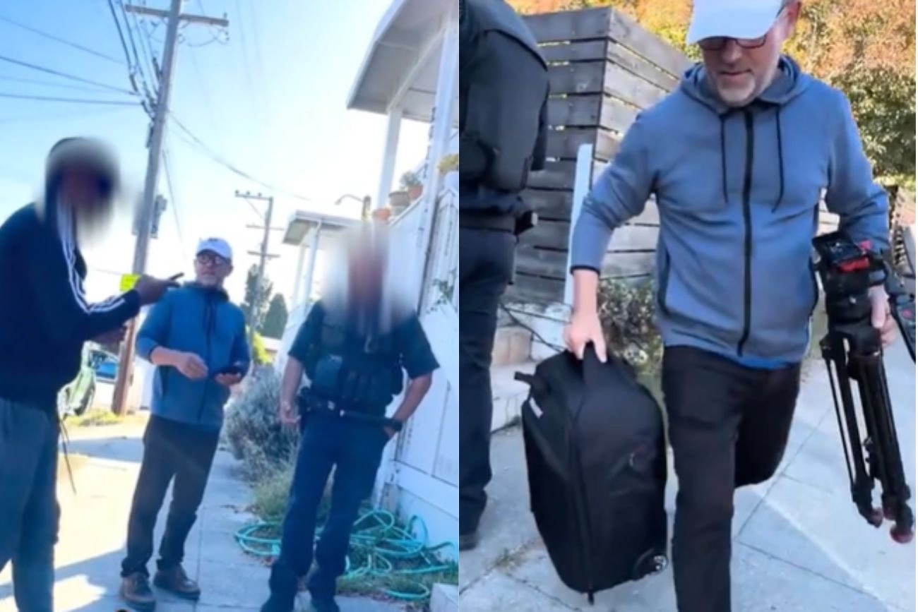 Wszystko wydarzyło się bardzo szybko. To spotkało dziennikarzy TVP Info pod dawnym domem Harris