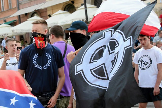 Uczestnicy sobotniej manifestacji narodowców
