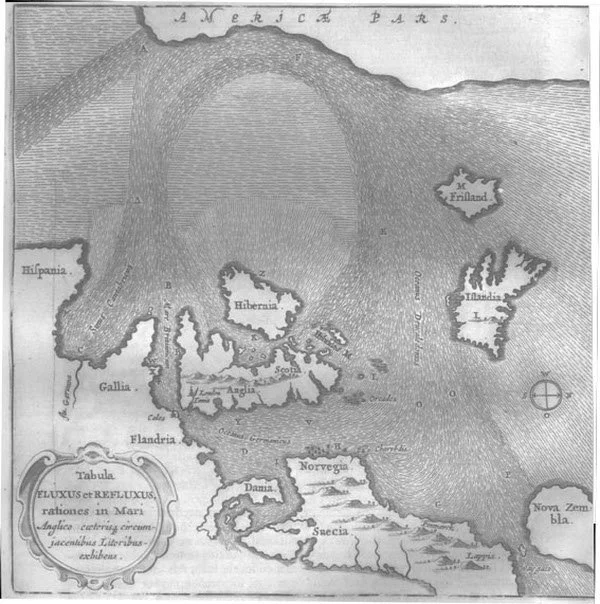 Mapa z książki Athanasiusa Kirchera "Mundus Subterraneus".
