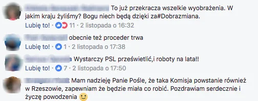 Opinie internautów z FB posła Dominika Tarczyńskiego.