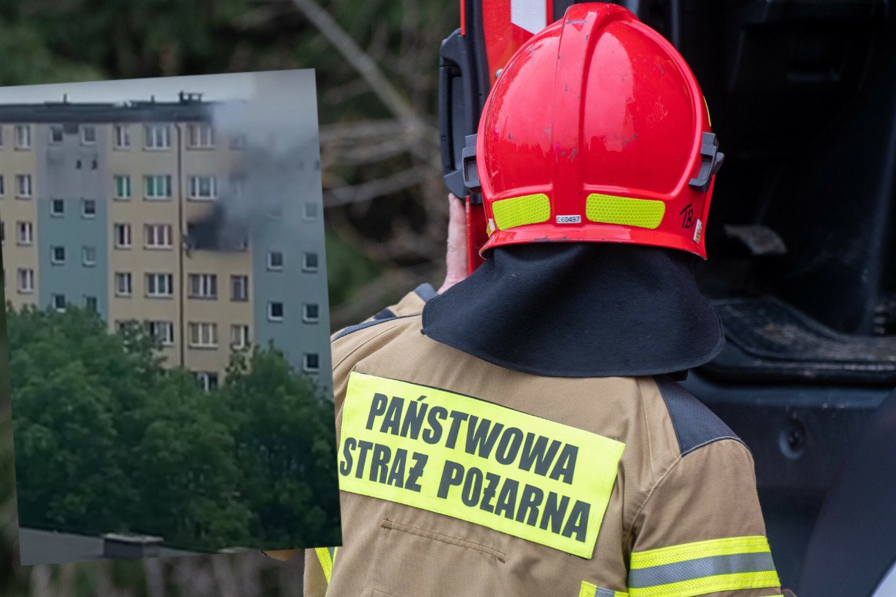Tragiczny pożar w Tychach. 60-latka wyskoczyła z balkonu na 7. piętrze