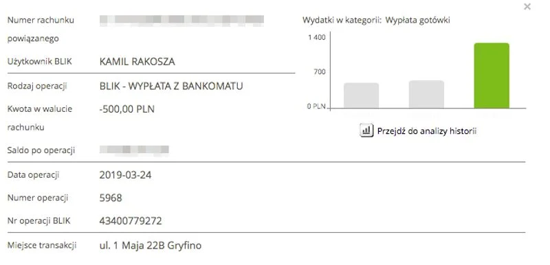 Wywnioskowałem, że to właśnie w Gryfinie oszust wypłacił pieniądze.