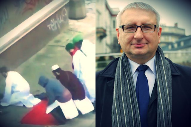 Posłowi Stanisławowi Pięcie nie spodobała się grupka modlących się muzułmanów.