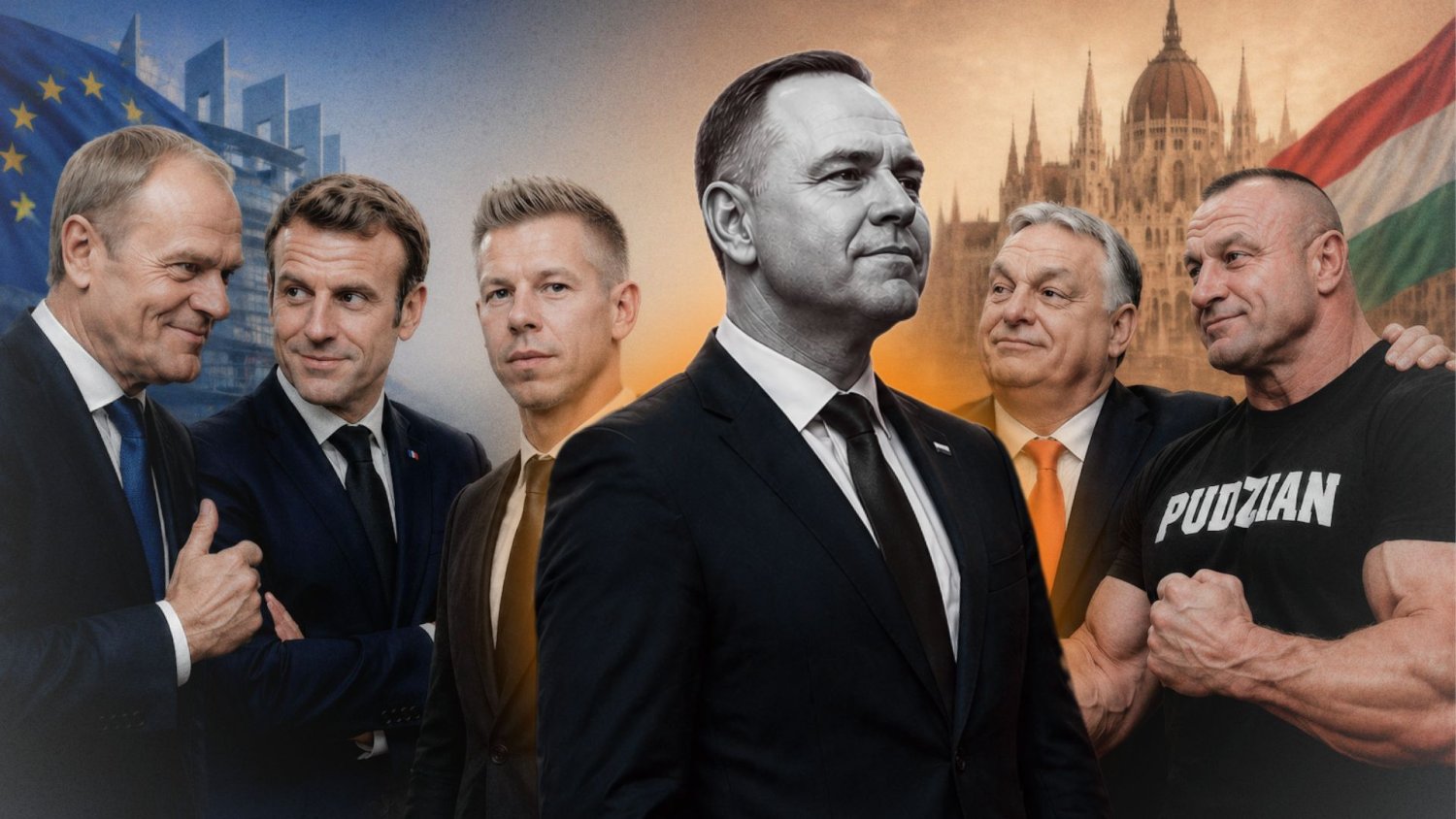 Tusk z Macronem i Magyarem, Nawrocki z Orbanem i Pudzianem. "Prezydentowi brakuje partnerów"