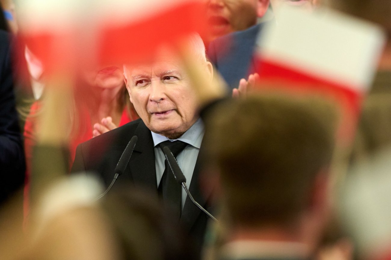 Jarosław Kaczyński na konwencji wyborczej PiS w Łodzi (04.10.2023). Jarosław Kaczyński na konwencji wyborczej PiS w Łodzi (04.10.2023).