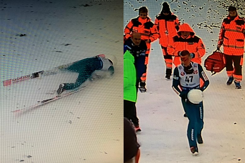 Piotr Żyła w Wiśle zaliczył pechowy upadek.