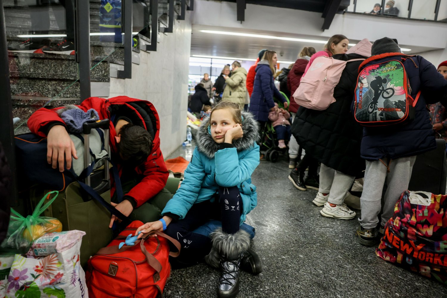 Uchodźcy z Ukrainy na Dworcu Centralnym