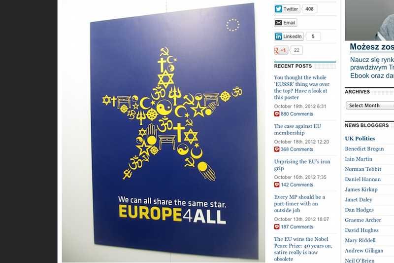 Taki plakat wisi w siedzibie Komisji Europejskiej