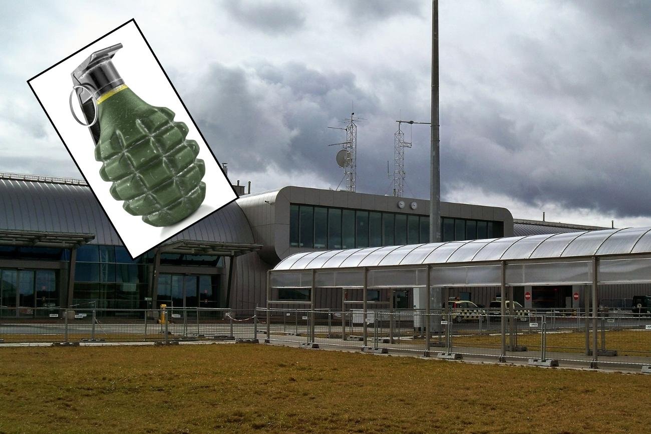 Na lotnisku w Modlinie w bagażu jednego z pasażerów znaleziono granat i amunicję
