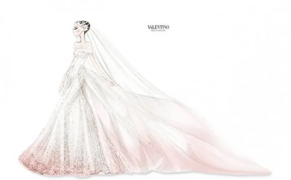 Projekt sukni ślubnej Anne Hathaway by Valentino
