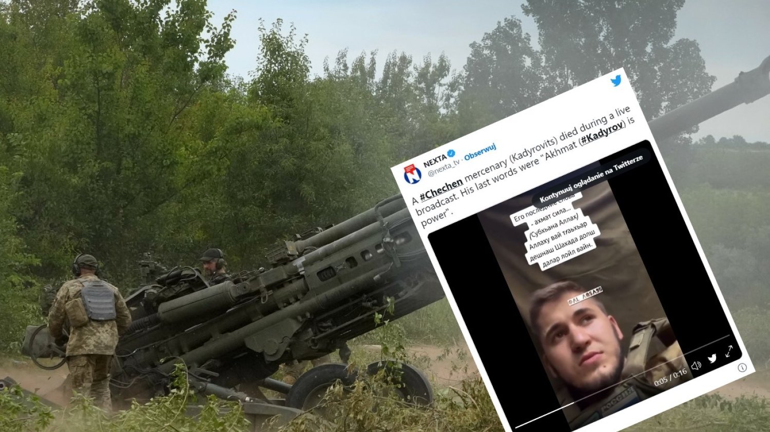 Kadyrowiec zginął podczas nagrywania relacji live