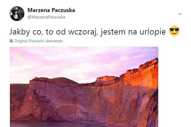 Kontrowersje wokół urlopu Marzeny Paczuskiej nie kończą się na spekulacjach o jej odwołaniu. Spore emocje wywołał też ten "urlopowy" wpis na Twitterze.