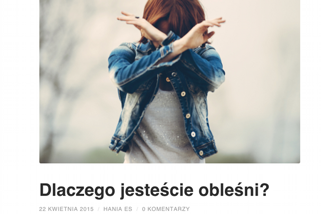 Blogerka Hania i jej tekst - Dlaczego jesteście obleśni?
