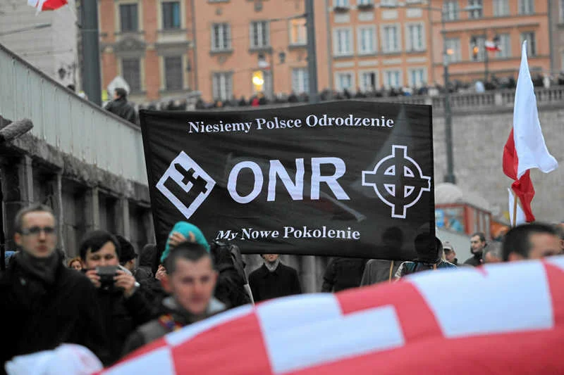 Marsz ONR i Młodzieży Wszechpolskiej w Warszawie podczas Święta Niepodległości 11 listopada.