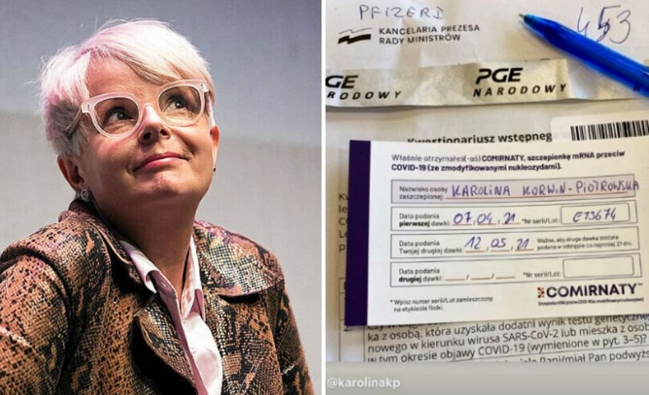 Karolinie Korwin Piotrowskiej udało się zaszczepić pierwszą dawką preparatu Pfizera. Dziennikarka zdradziła, jak przebiegało jej szczepienie na Stadionie Narodowym w Warszawie. Karolina Korwin Piotrowska zaszczepiła się przeciwko COVID. Opisała kulisy