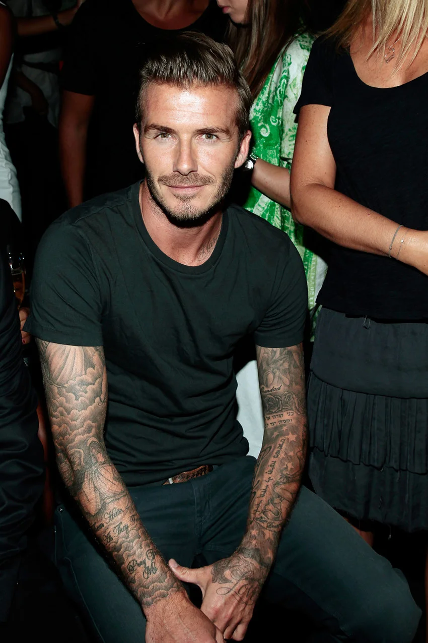 Nowojorski pokaz Y-3, w pierwszym rzędzie David Beckham