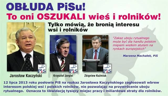 Ulotka rozpowszechniana w internecie przez rzecznika PSL Krzysztofa Kosińskiego
