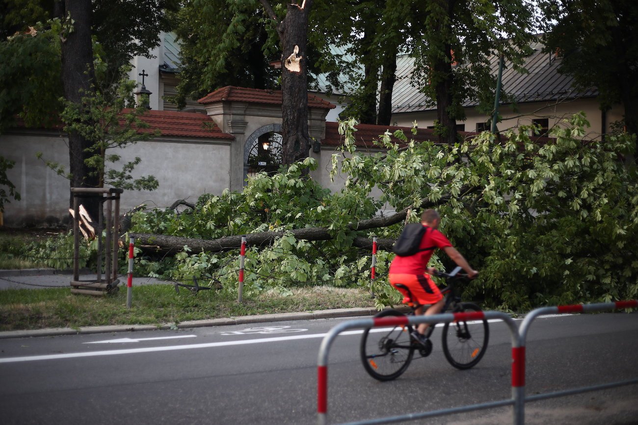 Strażacy usuwają kolejne skutki nawałnic w Polsce.
