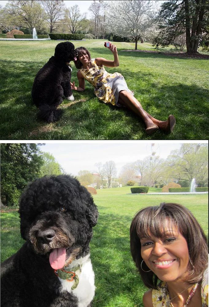 "Selfies" wrzucają wszyscy – także osoby z pierwszych stron gazet. Na zdjęciu Michelle Obama.