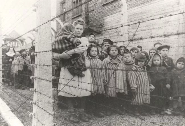 Dzieci z obozu Auschwitz po wyzwoleniu.