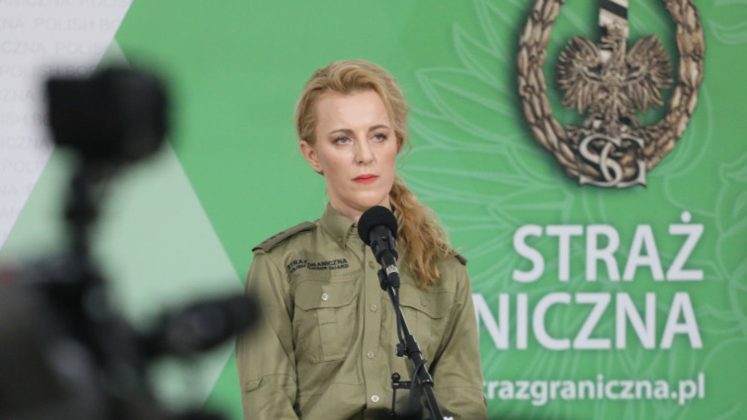 Konferencja prasowa Straży Granicznej w sprawie sytuacji na granicy polsko-białoruskiej, Warszawa 01.12.2021.