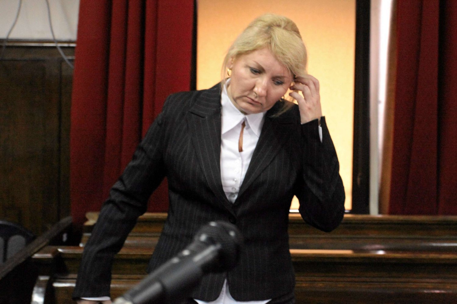 Beata Sawicka podczas rozprawy w sądzie