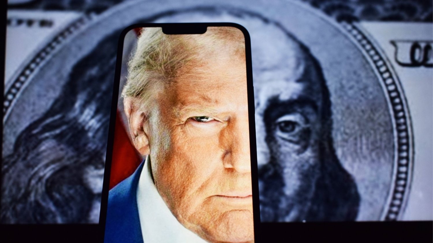 Donald Trump na tle banknotu Donald Trump na tle banknotu
