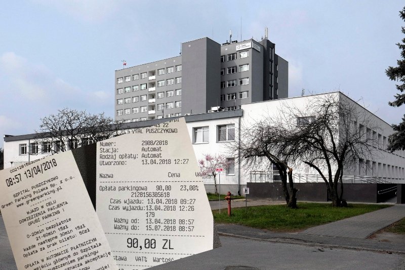 Parking przy szpitalu w Puszczykowie kosztuje 30 zł za... godzinę.