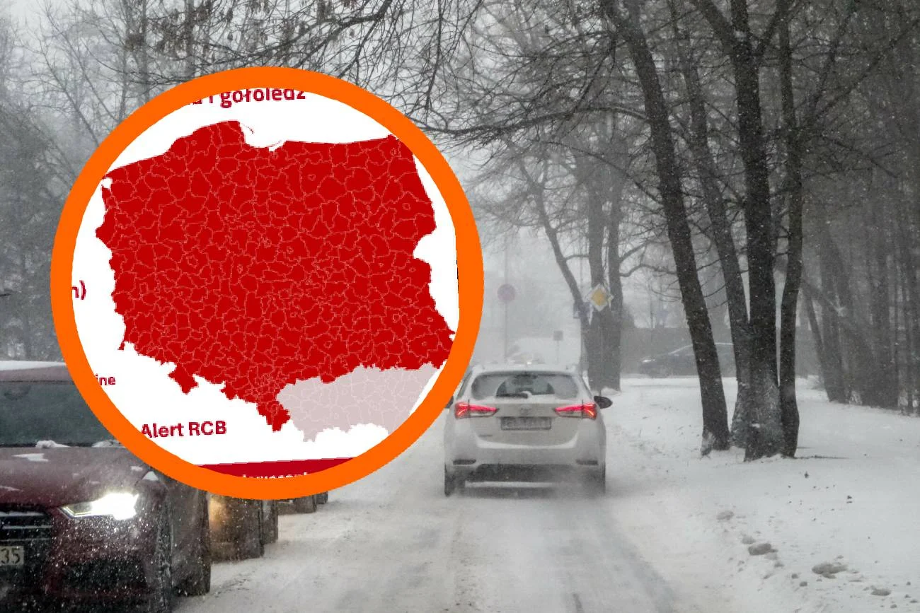 Alert RCB dla niemal całego kraju. Utrudnienia na drogach i chodnikach. Wydano alert RCB dla niemal całej Polski. Tu wystąpią marznące opady.