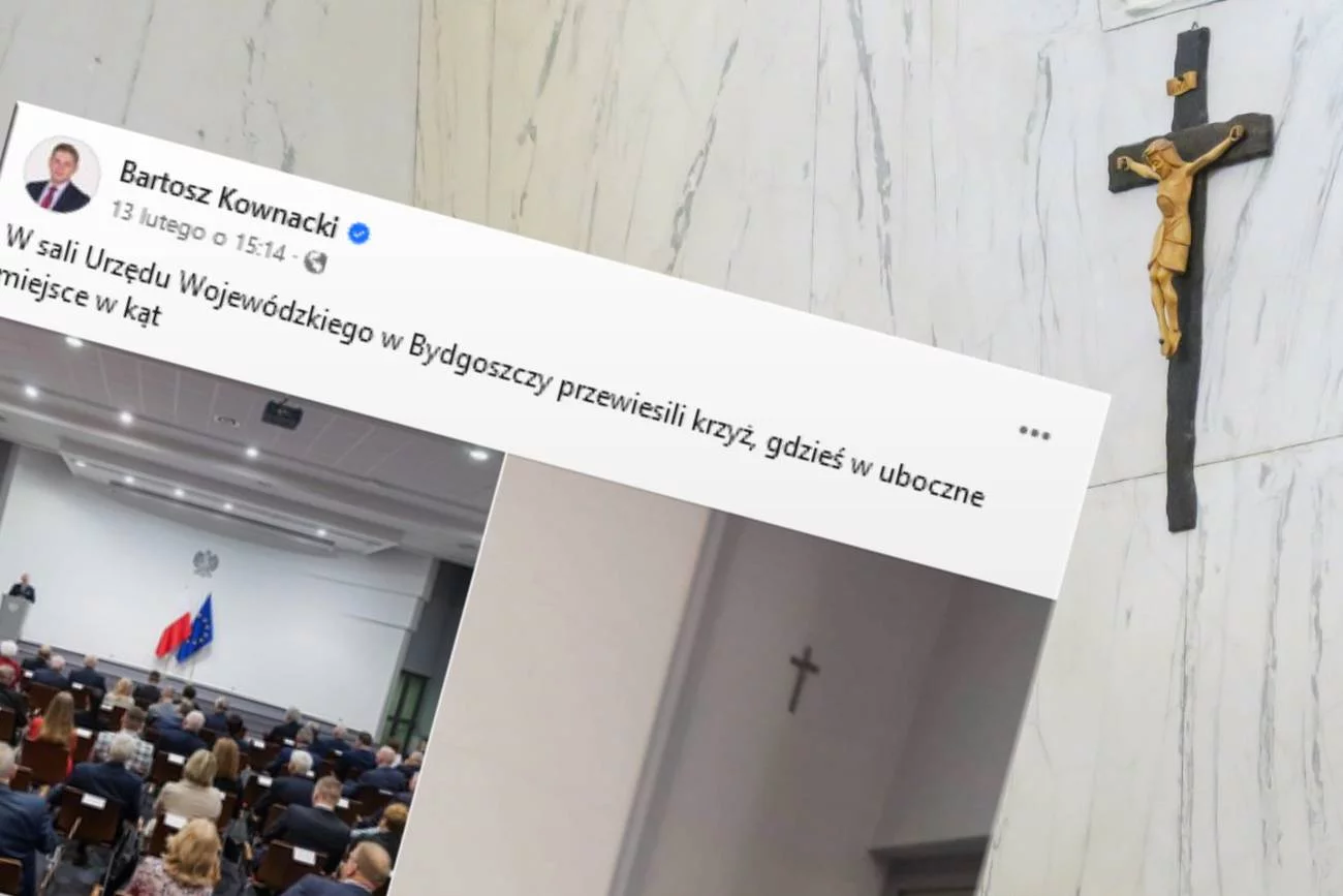 Krzyż w urzędzie w Bydgoszczy przewieszony. Trwa awantura polityczna