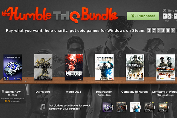 Strona, na której można wziąć udział w promocji Humble Bundle.