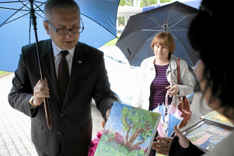 Stanisław Pięta w rodzinnym mieście.