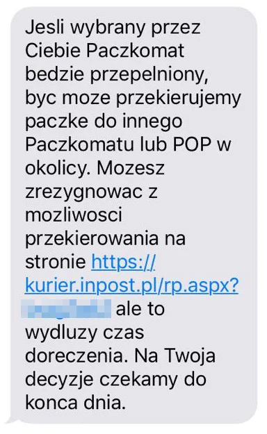 Takie SMS-y otrzymuje wielu klientów.