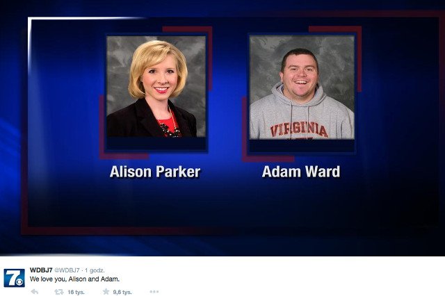 Alison Parker i Adam Ward zostali zastrzeleni podczas nagrywania wywiadu