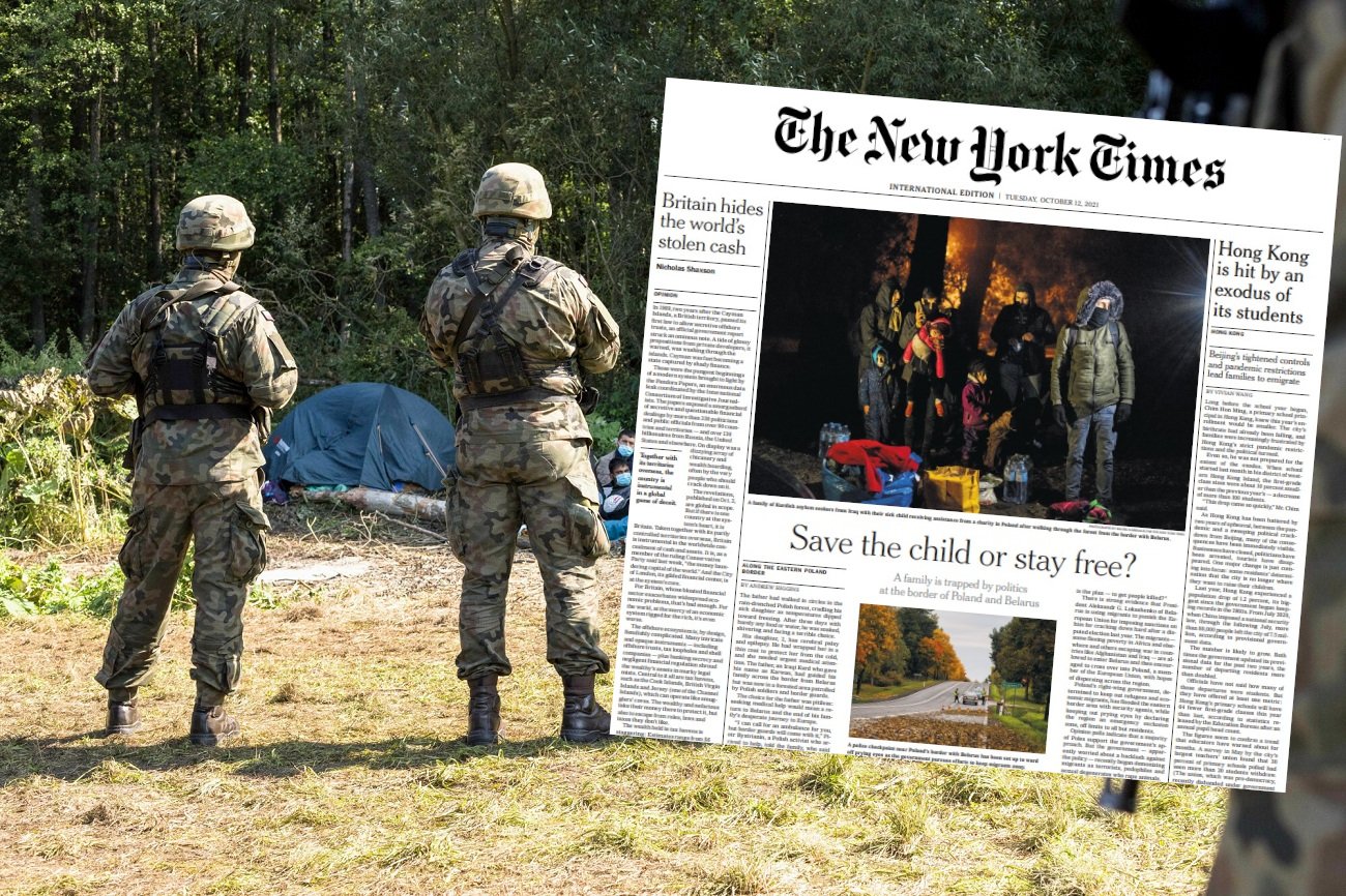 The New York Times pisze o sytuacji na granicy Polski i Białorusi.