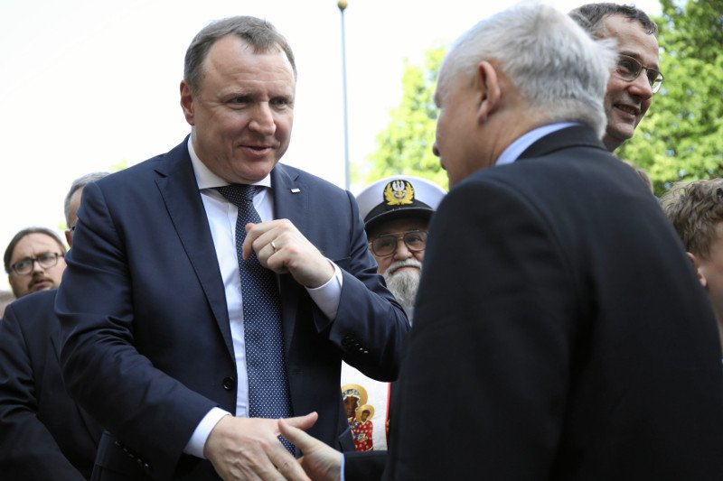 Prezes TVP Jacek Kurski i prezes PiS Jarosław Kaczyński.