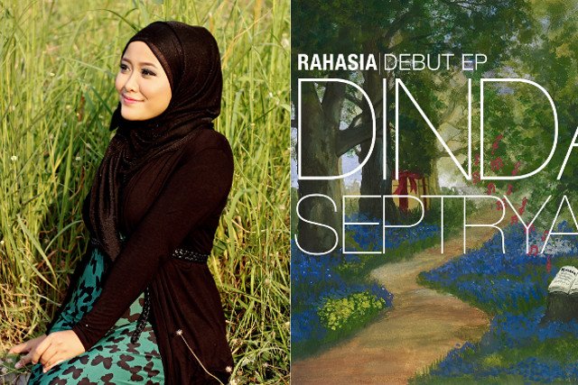 Dinda i okładka jej pierwszej płyty.