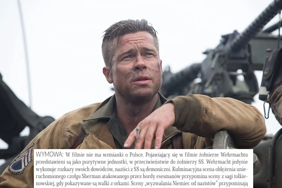 W raporcie Reduty Dobrego Imienia dostało się m.in. filmowi "Furia" z Bradem Pittem
