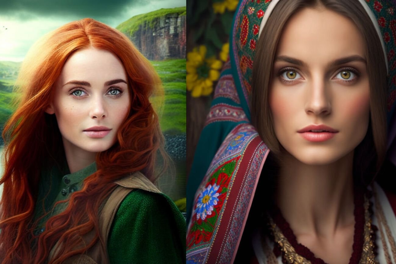 AI zilustrowała 30 krajów pod postacią kobiet.