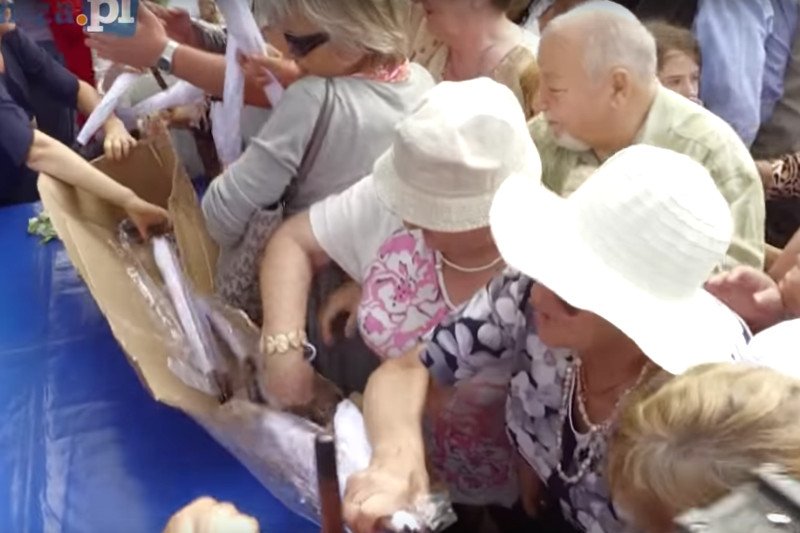 Walka o parasole w Łomży.