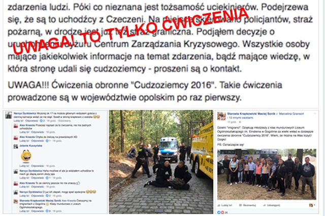 Ćwiczenia "Cudzoziemcy 2016" odbyły się z udziałem licealistów, którzy udawali uchodźców na których "polowali" funkcjonariusze służb.