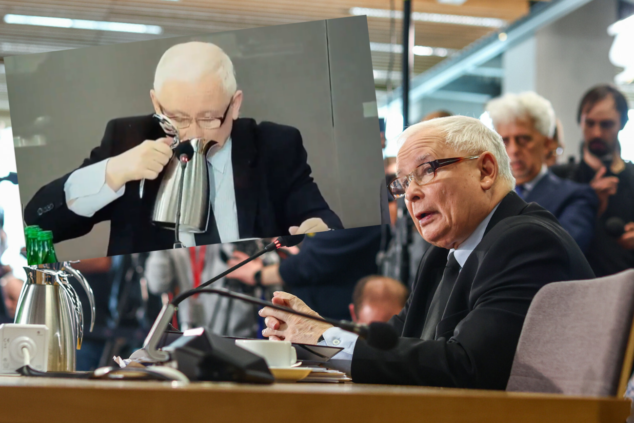 Tak Kaczyński robił sobie herbatę na komisji śledczej. Filmik już hula w mediach społecznościowych.