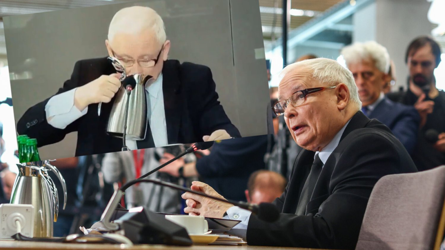 Tak Kaczyński robił sobie herbatę na komisji śledczej. Filmik już hula w mediach społecznościowych.