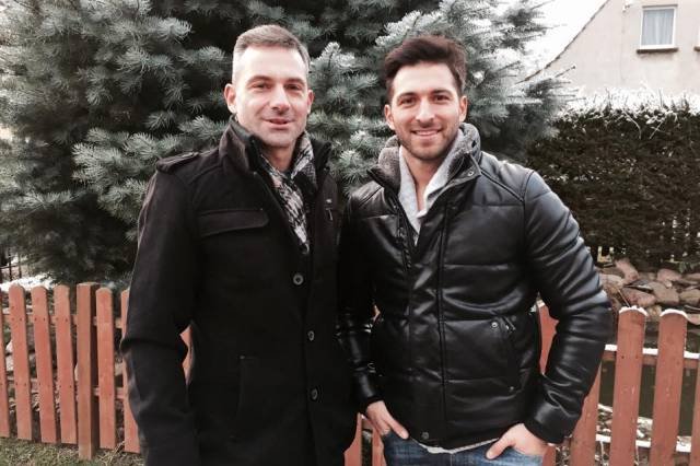 Rafał Maślak z ojcem